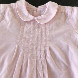 Pink Velvet Dress - 12 months